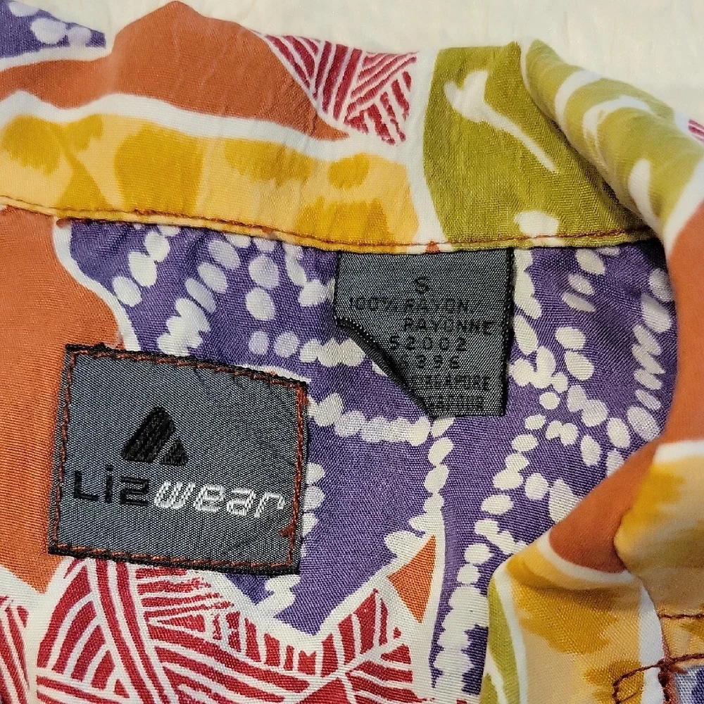 Vintage Lizwear Men's Button Down Shirt Tropical Print - Picture 2 of 7